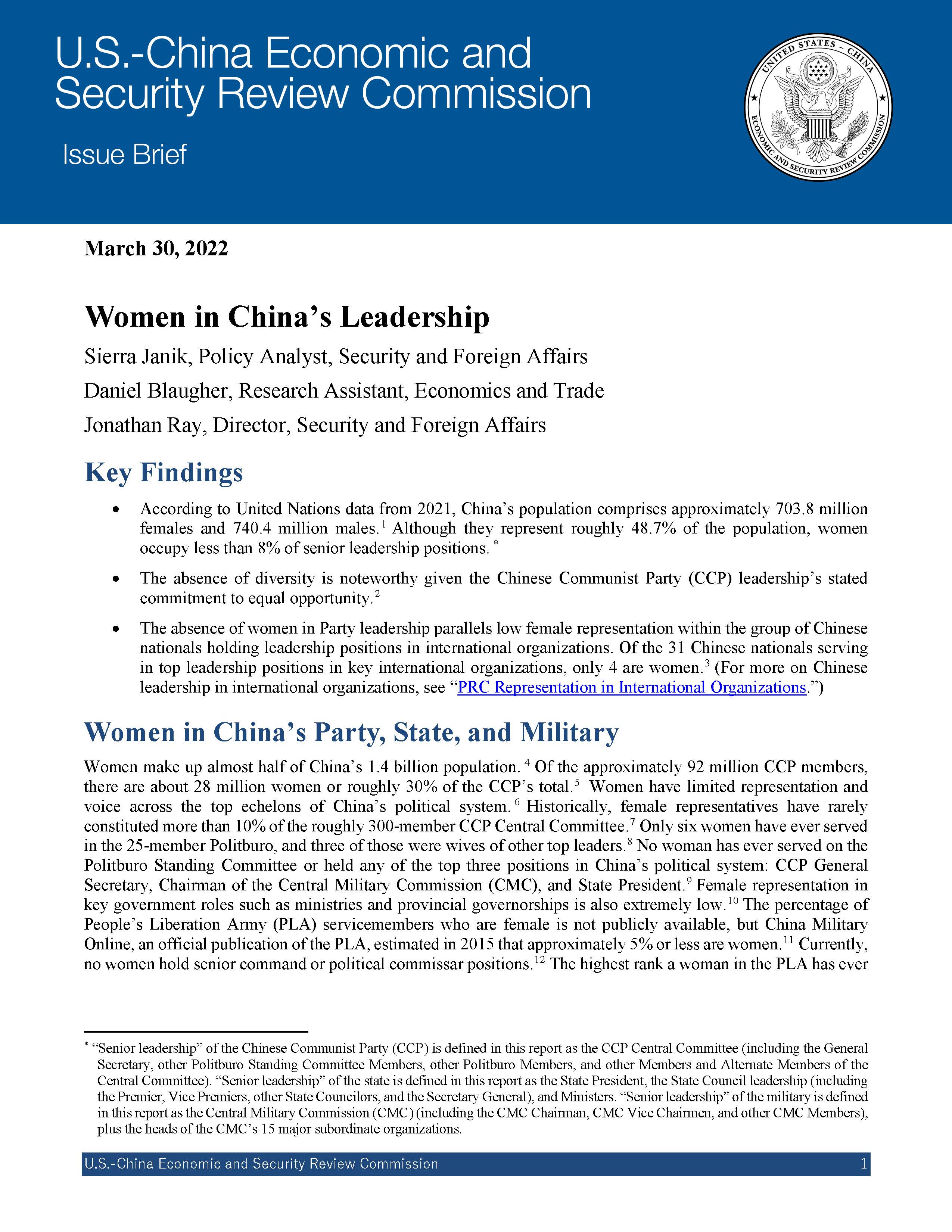 Women in China's Leadership