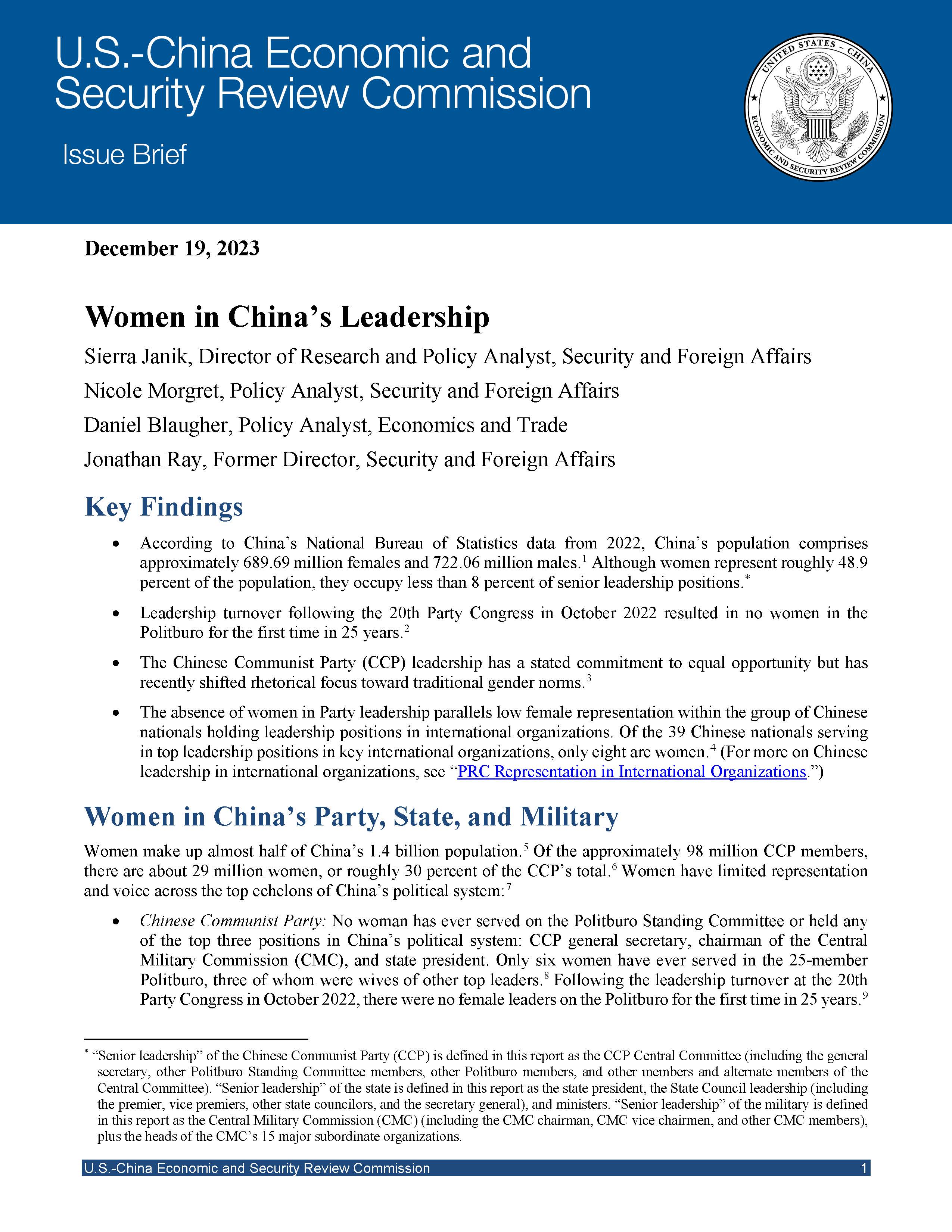 Women in China’s Leadership Cover